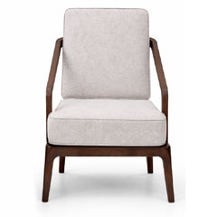 Oaklin Lounge Accent Chair with Ottoman – Upholstered Wooden Armchair & Footrest Set for Living Room - Habitt
