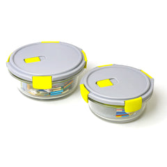 2-Piece Round Glass Storage Container Set – 650ml & 950ml