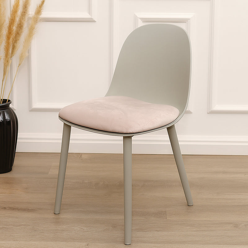 Sora Dining Chair – Modern Molded Seat with Cushion (Pink, Grey, White, Black, Yellow) - Habitt