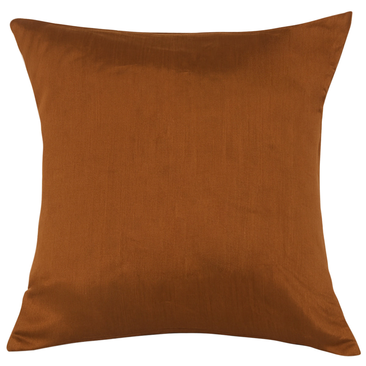 Golden Brown Raw Silk Cushion Cover 18x18 – Luxurious Handcrafted Throw Pillow for Living Room & Bedroom