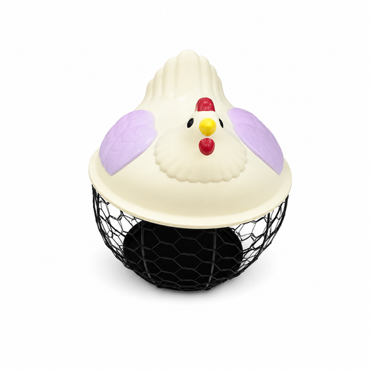 Chicken-Shaped Plastic Egg Storage Cage with Lid