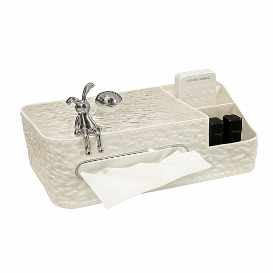Multifunctional Tissue Box Organizer – Tissue Holder with Storage Compartments