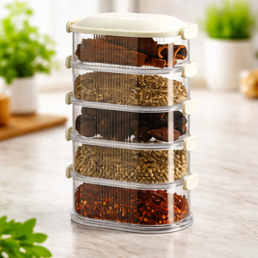 Spice Storage Box – Multi-Layer Airtight Spice Organizer