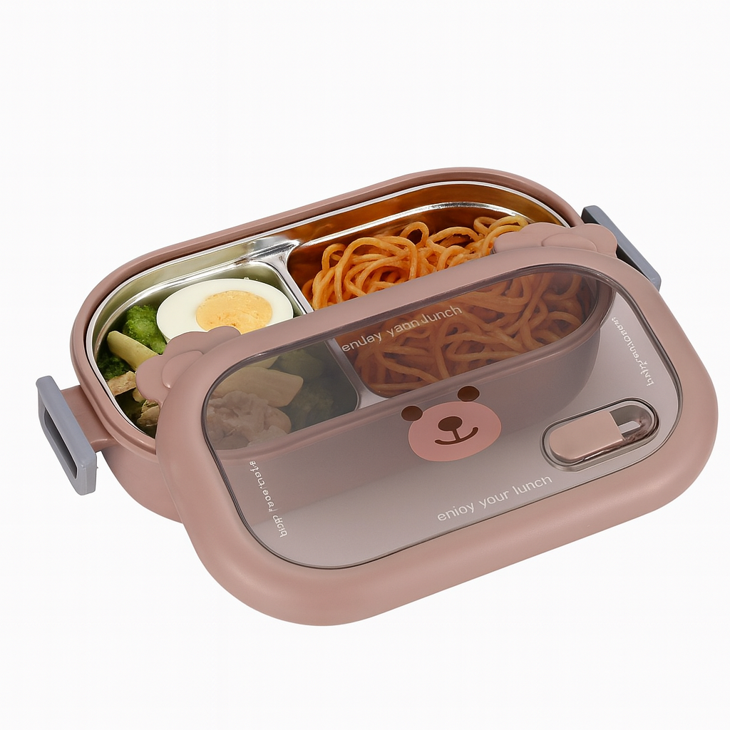 2-Partition Stainless Steel Lunch Box – Leak-Resistant Bento Box for Office, School & Travel