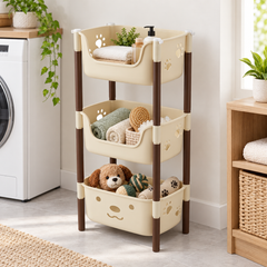 Multi Functional Storage Trolley With Wheel | 3 Tier Organizer Rack