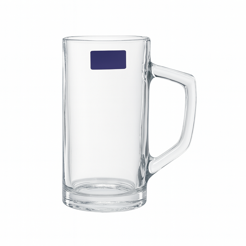 Clear Glass Juice Mug with Angular Handle 430 ml – Set of 6 | Premium Transparent Drinkware for Home & Café - Habitt