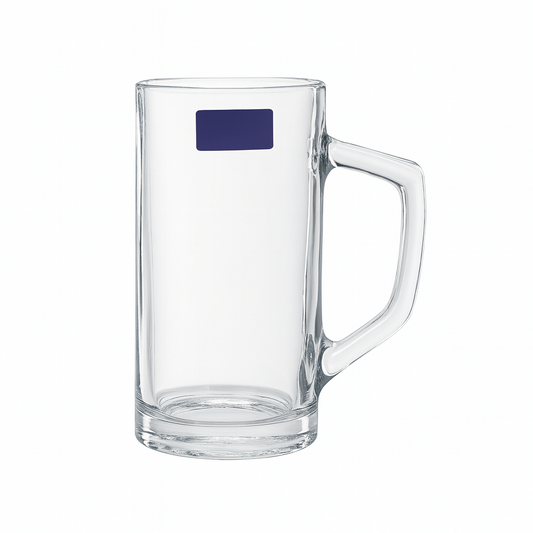Clear Glass Juice Mug with Angular Handle 430 ml – Set of 6 | Premium Transparent Drinkware for Home & Café