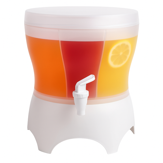 Rotatable Juice Dispenser with Divider – 3-Section Cold Beverage Container