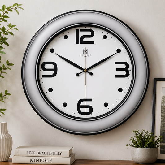 Heritage Wall Clock Dynamite Plain 22’’ – Premium Large Round Analog Wall Clock