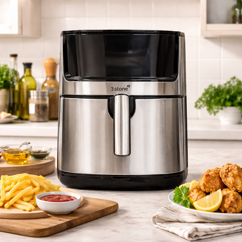 3stone 2-in-1 Air Fryer With Steamer – 2000W, 8L Large Capacity, Model SAFS400 - Habitt