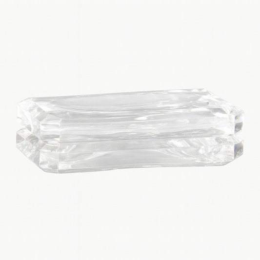 Four-Sided Angular Oval Soap Dish – Transparent Acrylic Bathroom Holder
