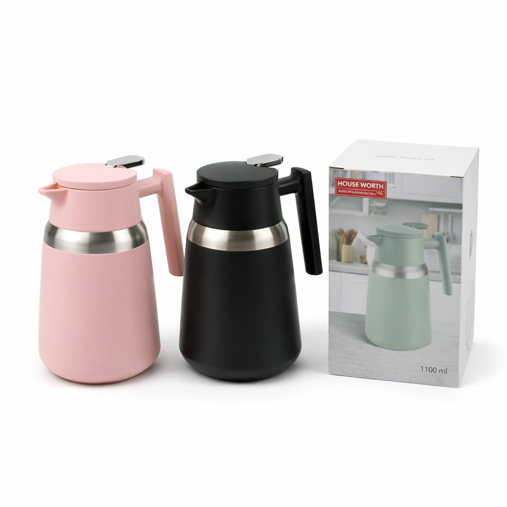 Stainless Steel Vacuum Flask 1100ML – Insulated Thermal Coffee & Tea Pot - Habitt