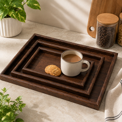 3-Piece Rectangular Bamboo Tray Set
