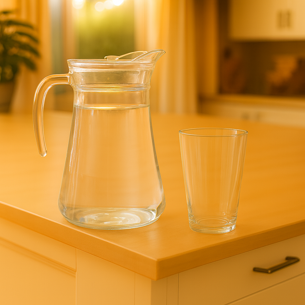 Premium Deli Glassware Water Set – 7-Piece Set (1.58 L Jug + 275 mL Glasses)