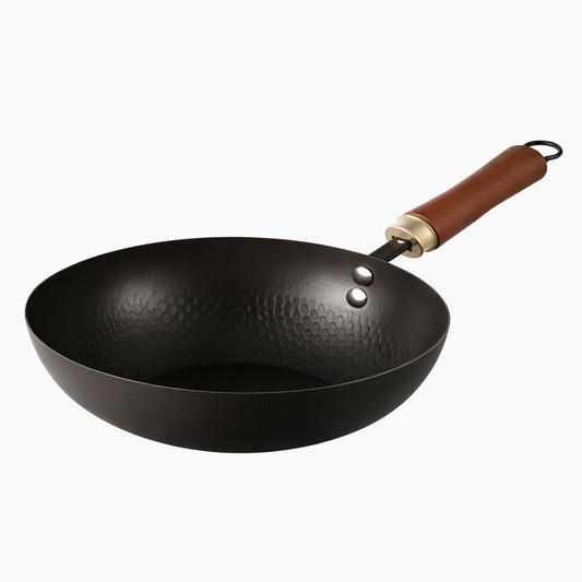 Steel Wok Pan with Wooden Handle  20 cm | 24 cm | 28 cm