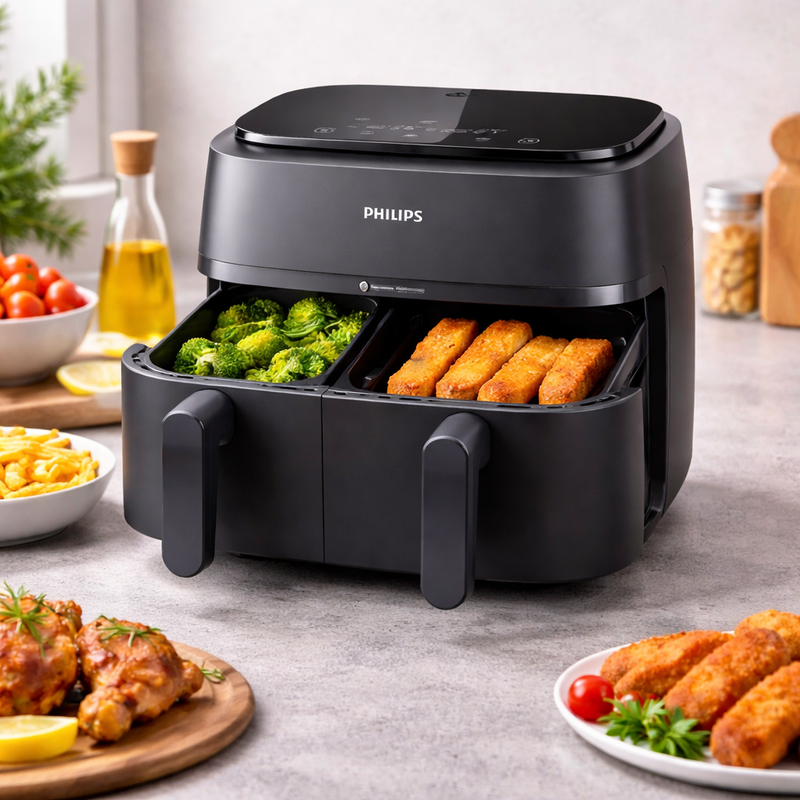 Philips 3000 Series 9.0L Dual Basket Airfryer NA350/00 - Habitt