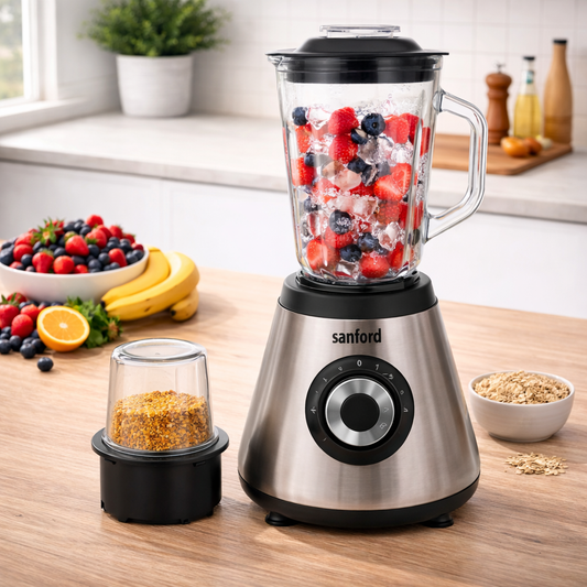 Sanford 2-in-1 Blender with Grinder – Stainless Steel - Habitt