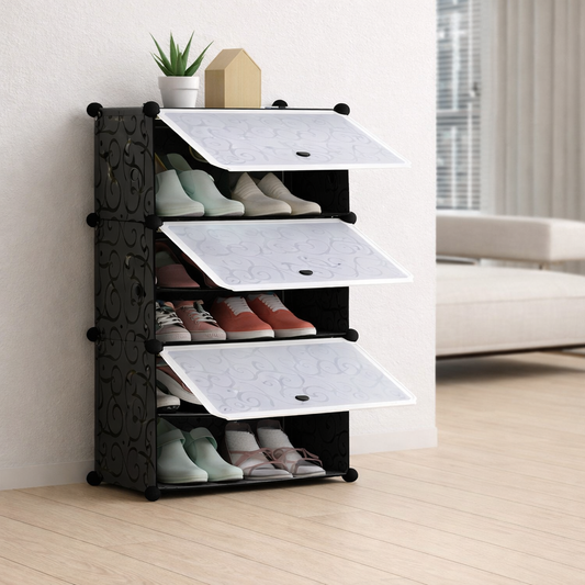 Shoe Cabinet 3 Layers – Compact Plastic Shoe Storage Organizer