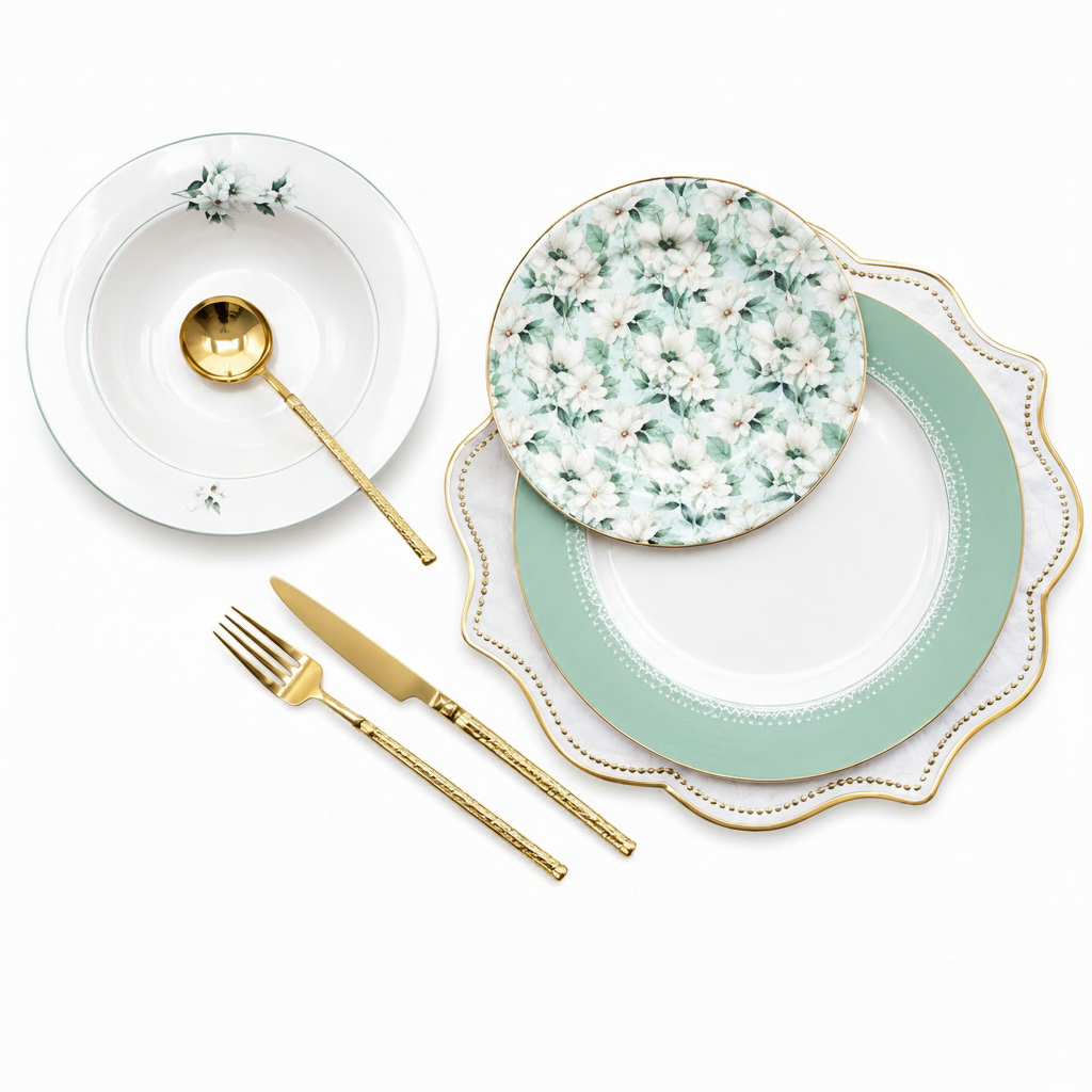 Deluxe 18-Piece Plate Set | Elegant Tableware Collection for Dining