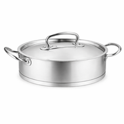 Proline Low Casserole 20x9 cm / 24x10 cm – Stainless Steel Cooking Pot with Lid - Habitt
