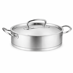 Proline Low Casserole 20x9 cm / 24x10 cm – Stainless Steel Cooking Pot with Lid - Habitt