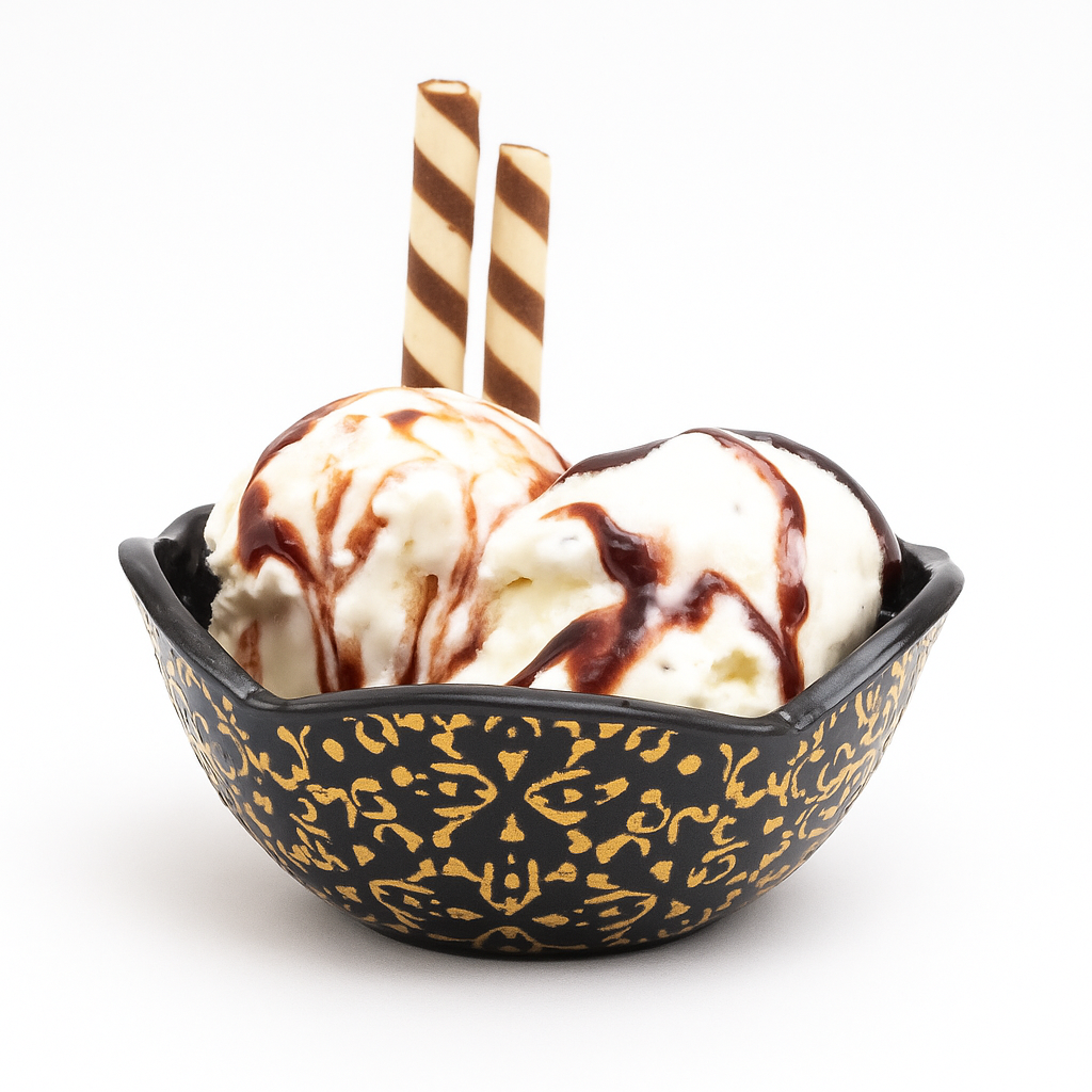 Star Bowl – Black & Gold Decorative Snack Bowl