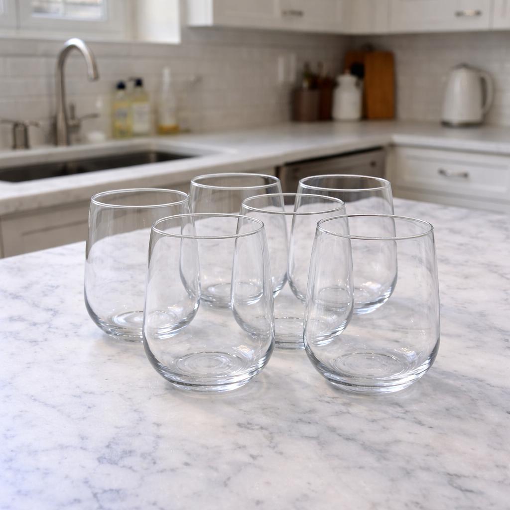 Clear Curved Tumbler Set – 6Pcs 460ml - Habitt