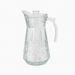 Premium Star-Pattern Glass Jug 1700 ml with Handle & Pour Spout – Elegant Large Water & Juice Pitcher