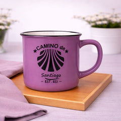 Purple Ceramic Mug with Camino de Santiago Print – Travel-Inspired Coffee Cup