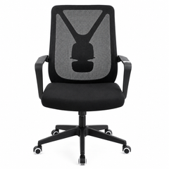 Valas Executive Office Chair in Black Mesh with Ergonomic Support, Cushioned Seat & Swivel Base – Modern Workspace Seating - Habitt