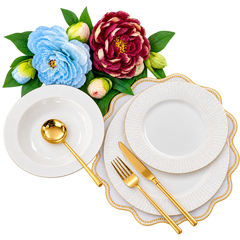 18 PCS Luxury Plate Set – Stylish Dinnerware Collection for Dining