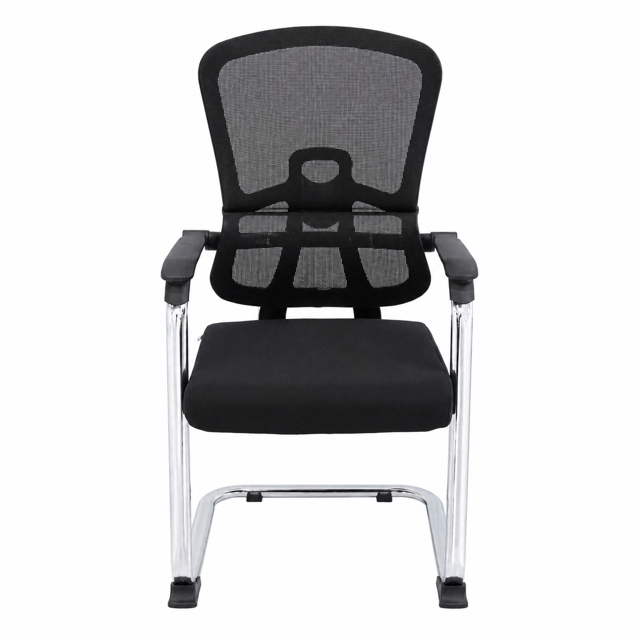 Nexora Ergonomic Visitor Chair with Breathable Mesh Back, Cushioned Seat & Chrome Frame – Modern Office & Waiting Room Seating - Habitt