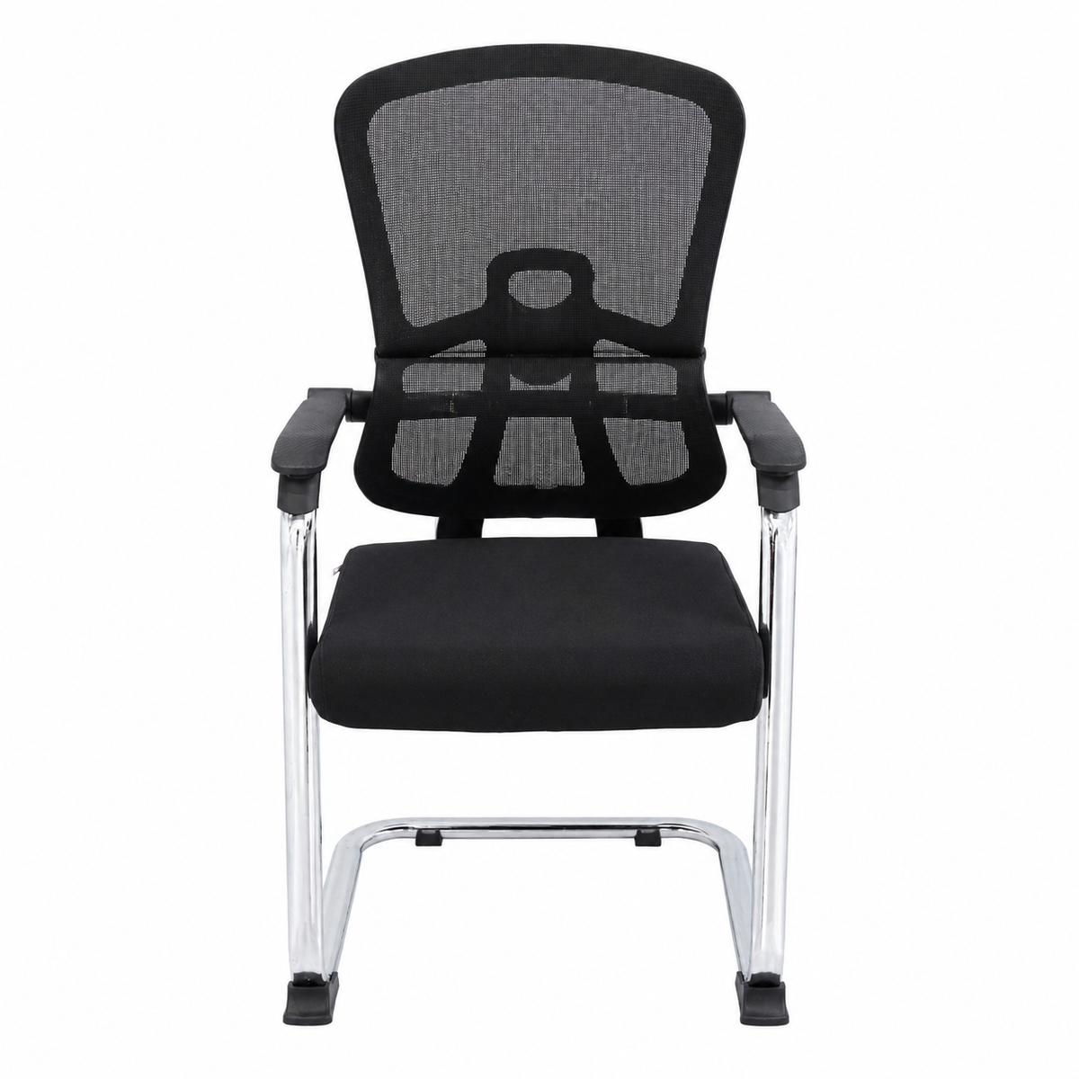Nexora Ergonomic Visitor Chair with Breathable Mesh Back, Cushioned Seat & Chrome Frame – Modern Office & Waiting Room Seating - Habitt