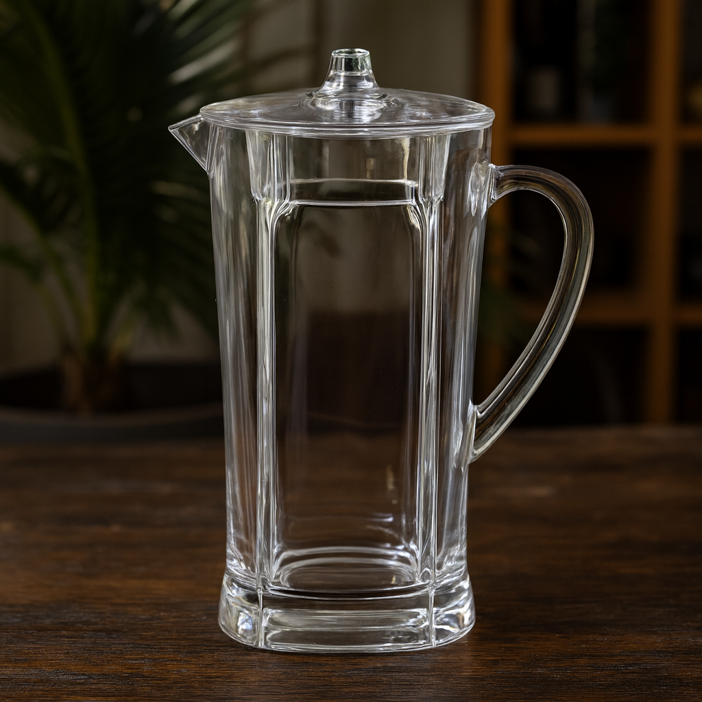 1.5L Square Base Clear Glass Jug – Premium Water & Beverage Server