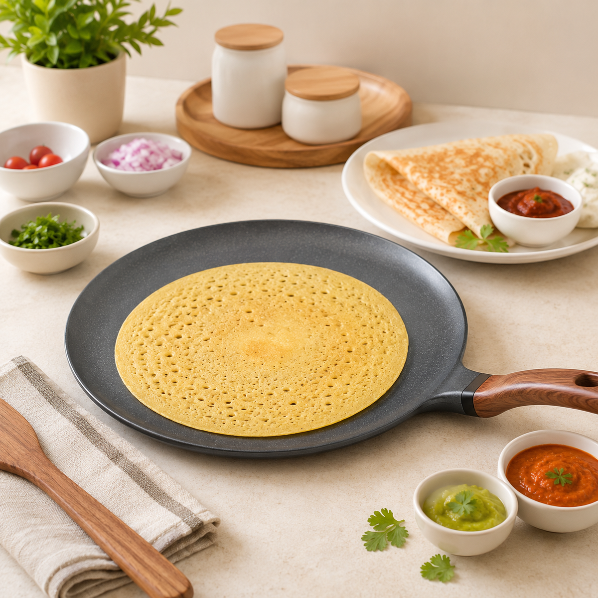 Non-Stick Granite Flat Pan – 24 cm
