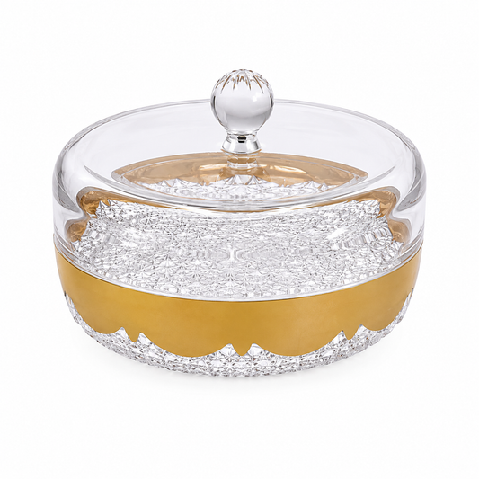 Mini Gold-Accent Dry Fruit Serving Bowl with Lid