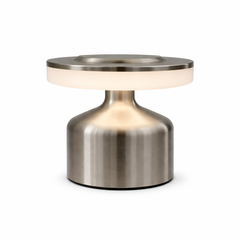 Modern Cordless LED Touch Table Lamp – Brushed Metal Rechargeable Ambient Night Light - Habitt