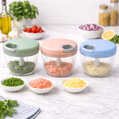 1Pc EOTIA Manual Food Chopper (Assorted) – 900ml Hand‑Pull Vegetable & Fruit Dicer - Habitt