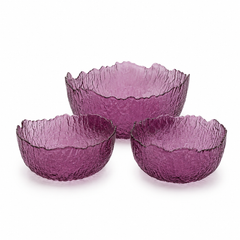 7 Pcs Fruit Bowl Set – Decorative Serving Bowls in Amber, Purple, Clear White, Pink, Blue & Black