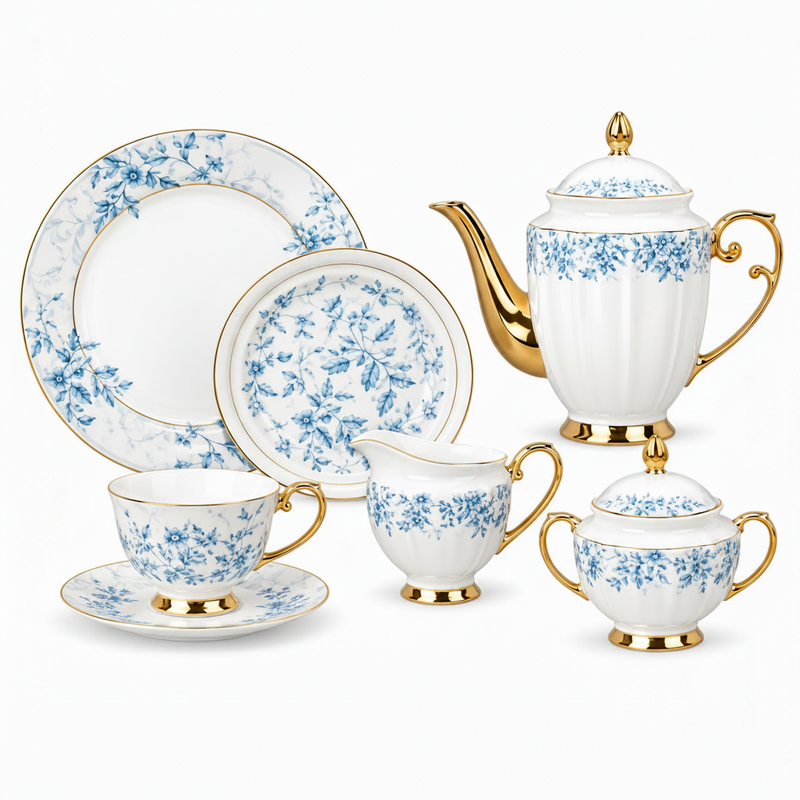 Elegant 24-Piece Tea Set | Complete Tea-Time Serving Collection