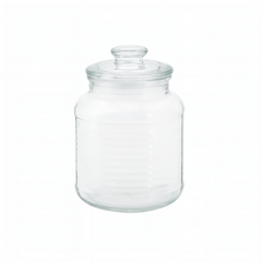 Clear Pressed-Glass Storage Jar with Lid – 2200 ml Airtight Kitchen Container