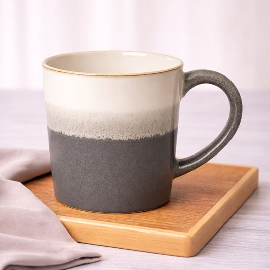 Grey & Cream Ceramic Mug – Two-Tone Stoneware Coffee & Tea Cup