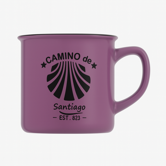 Purple Ceramic Mug with Camino de Santiago Print – Travel-Inspired Coffee Cup