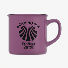 Purple Ceramic Mug with Camino de Santiago Print – Travel-Inspired Coffee Cup