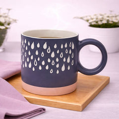 Black Ceramic Mug with White Raindrop Pattern - Habitt