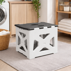 Heavy-Duty Folding Stool – Large Portable Plastic Step Stool with Non-Slip Top for Home & Outdoor Use - Habitt