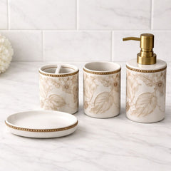 4-Piece Ceramic Bathroom Set Black / White