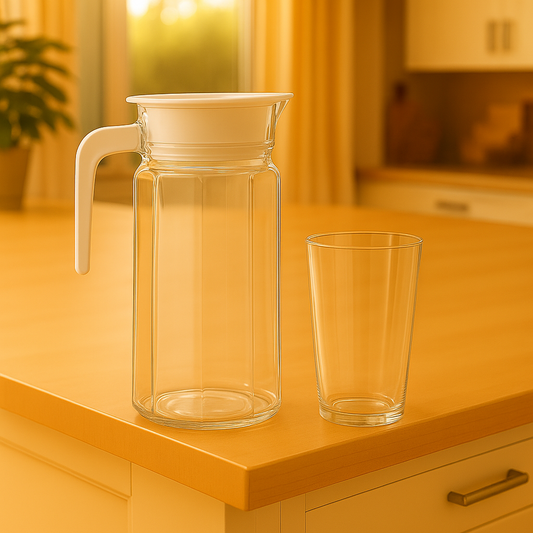 Premium Deli Glassware Water Set – 7-Piece Set (750ml Jug + 320ml Glasses)