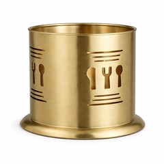 Golden Spoon Holder 10x17.5 – Premium Cutlery Stand for Kitchen & Dining - Habitt