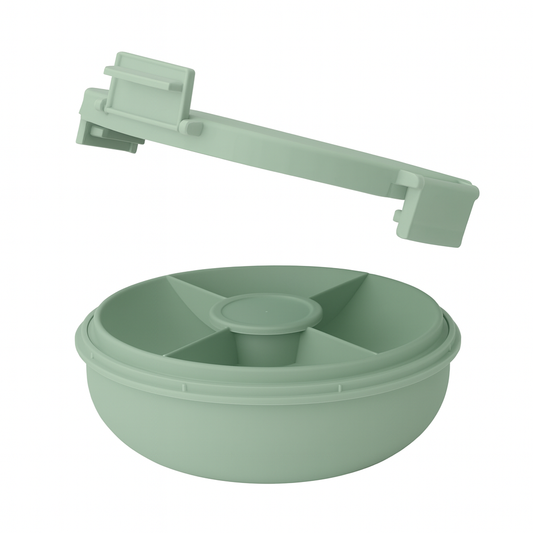 Dry Fruit Storage Box with Rotating Lid – Multi-Partition Serving Organizer